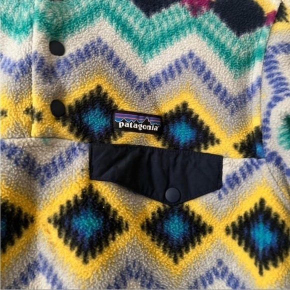 Patagonia Synchilla timber twist two button Aztec fleece women’s xxsmall - Picture 2 of 6
